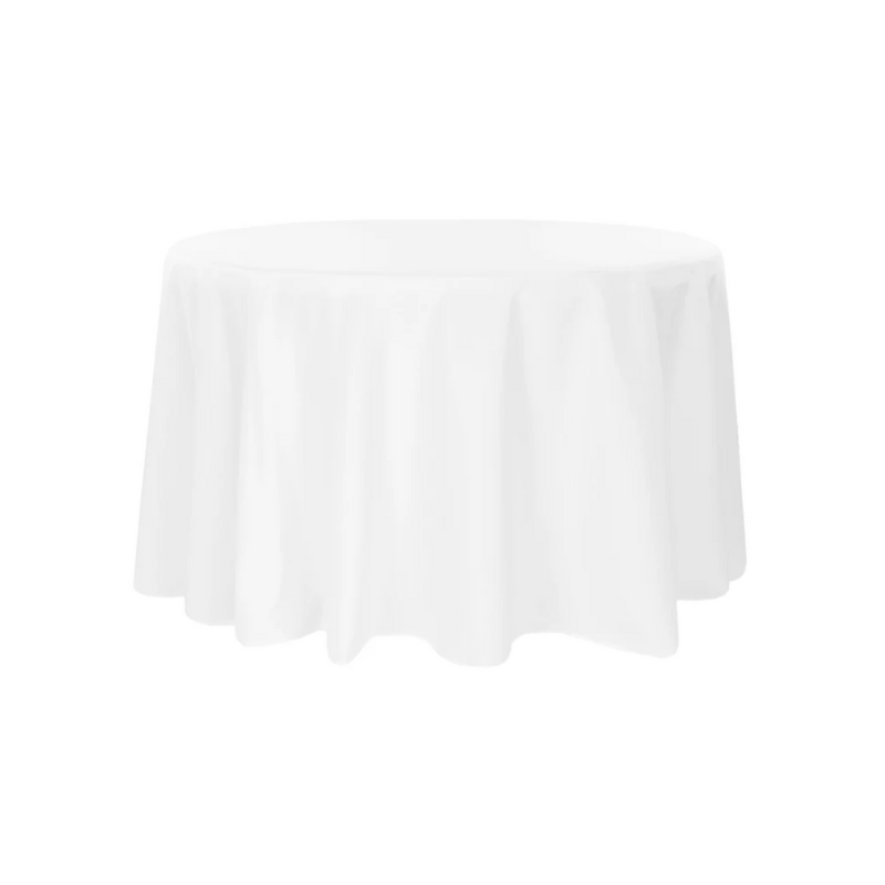 108 White Round Tablecloth